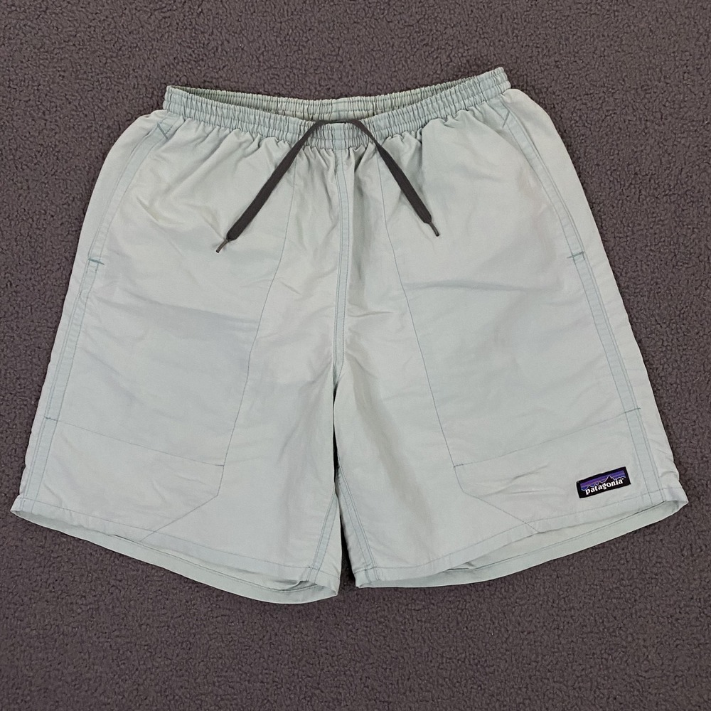 Patagonia Baggies 7" Shorts Mens Small Blue Swim Trunks Drawstring Mesh Lined